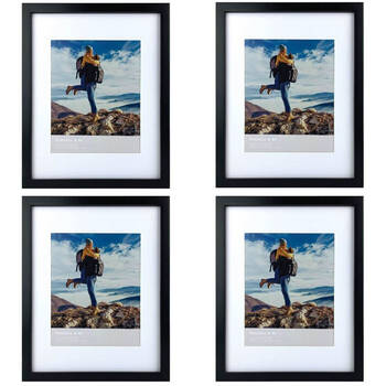 4PK Frankie & Me Wooden Border 8x10'' Picture Frame Home/Office Photo Decor Black