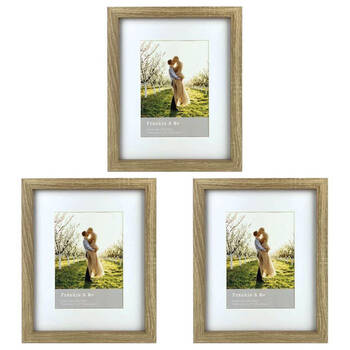 3PK Frankie & Me Wooden Border 5x7'' Picture Frame Home/Office Photo Decor Oak