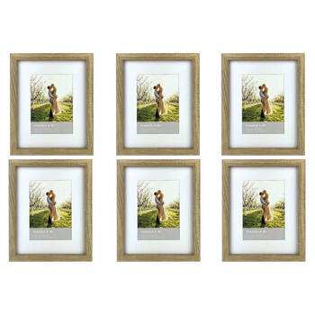 6PK Frankie & Me Wooden Border 5x7'' Picture Frame Home/Office Photo Decor Oak