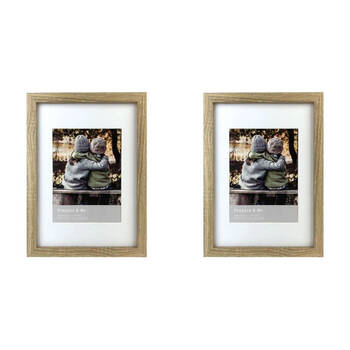 2PK Frankie & Me Wooden Border 6x8'' Picture Frame Home/Office Photo Decor Oak