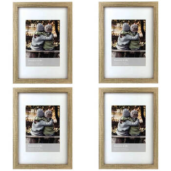 4PK Frankie & Me Wooden Border 6x8'' Picture Frame Home/Office Photo Decor Oak