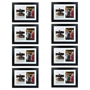 8PK Frankie & Me Wooden Collage 5x7'' Double Picture Frame Home/Office Decor Black