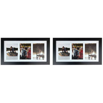 2PK Frankie & Me Wooden Collage 5x7'' Triple Picture Frame Home/Office Decor Black