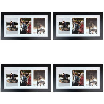 4PK Frankie & Me Wooden Collage 5x7'' Triple Picture Frame Home/Office Decor Black