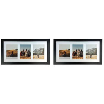 2PK Frankie & Me Wooden Collage 6x8'' Triple Picture Frame Home/Office Decor Black
