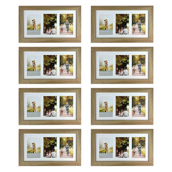 8PK Frankie & Me Wooden Collage 4x6'' Triple Picture Frame Home/Office Decor Oak