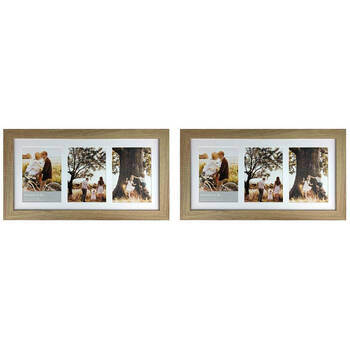 2PK Frankie & Me Wooden Collage 5x7'' Triple Picture Frame Home/Office Decor Oak