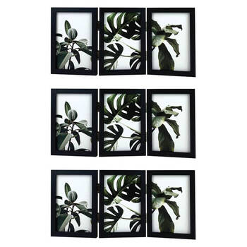 3PK Frankie & Me Hinged 4x6'' Triple Picture Frame Home/Office Photo Decor Black
