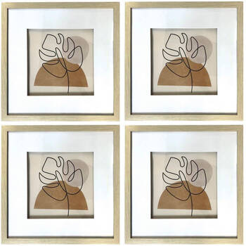 4PK Frankie & Me Shadow Square Picture Frame Home/Office Photo Decor 4cm Oak