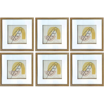 6PK Frankie & Me Shadow Square Picture Frame Home/Office Photo Decor 4cm Dark Oak