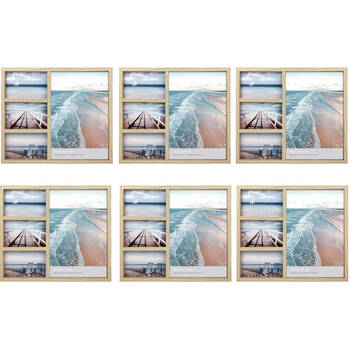6PK Frankie & Me Collage Flat 4 Pictures Frame Home/Office Decor 37cm Oak