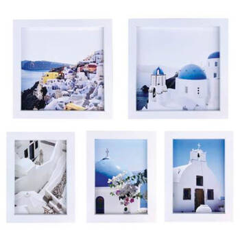 5pc Frankie & Me Wooden Collage Picture Frame Home/Office Photo Decor White