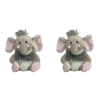 2PK Momoko Elephant Animal Sit Stuffed Doll Kids/Children Soft Plush Toy 20cm Grey