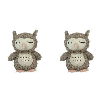 2PK Momoko Fluffy Owl Animal Stuffed Doll Kids/Children Soft Plush Toy 23cm Brown