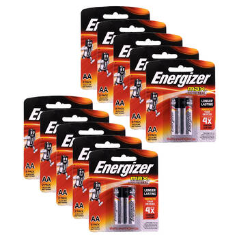 10x 2pc Energizer Max AA Alkaline Powered Battery For Most Devices