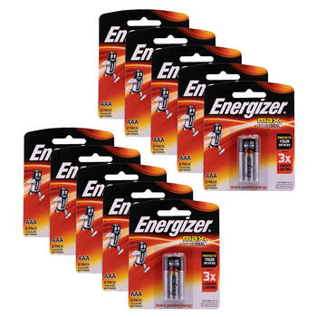 10x 2pc Energizer Max AAA Alkaline Powered Battery For Most Devices