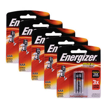 5x 2pc Energizer Max AAA Alkaline Powered Battery For Most Devices