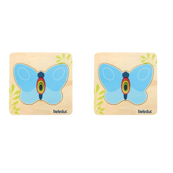 2PK Beleduc Layer Puzzle Butterfly Motor Skills Educational Toy Kids/Children - 3y+