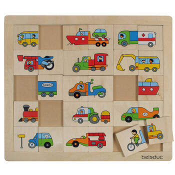 30pc Beleduc Match & Mix Puzzle Vehicles Wooden Play Kids/Children - 3y+