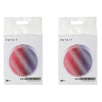 2x Petkit 5-in-1 Active Carbon 7L Mixed Tofu Cat Litter