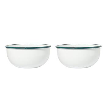 2PK St. Clare Enamel Mixing Bowl 22cm Cooking Baking Round White