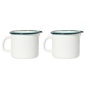 2PK St. Clare Enamel Measuring Jug 10cm Baking Utensil White