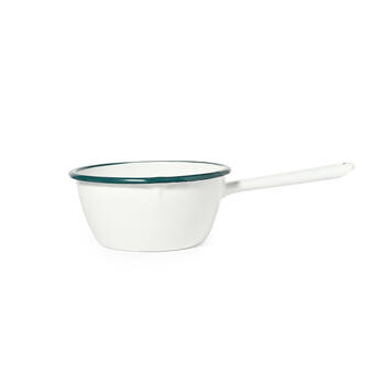 St. Clare Enamel Heavy Duty Carbon Steel Milk Saucepan 16cm White/Green