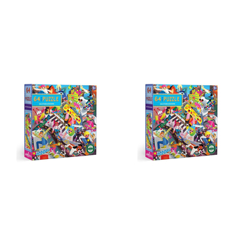 2x 64pc eeBoo Jigsaw Puzzle Kids Game Skateboarders 5+