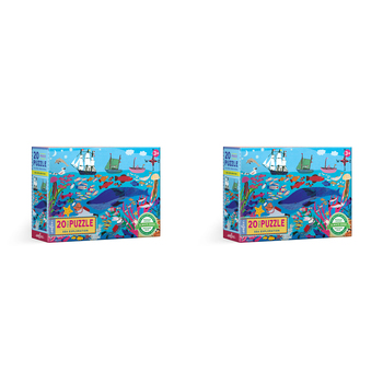 2x 20pc eeBoo Jigsaw Puzzle 28x38cm Game Sea Exploration 3+