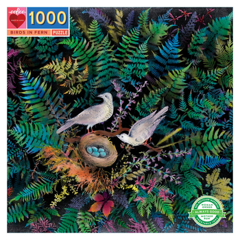 1000pc eeBoo Jigsaw Puzzle 58.4x58.4cm Birds In Fern 14+