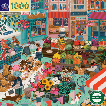 1000pc eeBoo Jigsaw Puzzle Game England Green Market 14+