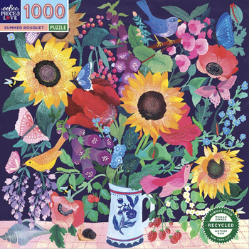 1000pc eeBoo Jigsaw Puzzle Game Summer Bouquet 14+