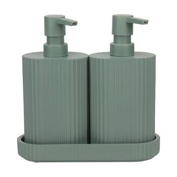 Eco Basics Wash Station Duo Soap Dispenser Resin Plastic Bathroom - Green