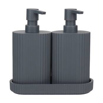 Eco Basics Wash Station Duo Soap Dispenser Resin Plastic Bathroom - Graphite