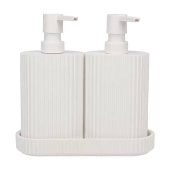 Eco Basics Wash Station Duo Soap Dispenser Resin Plastic Bathroom - White