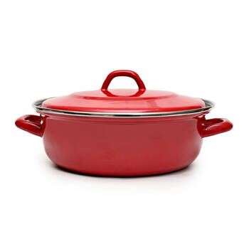 Classica 26cm Heavy Gauge Casserole w/ Lid Carbon Steel Red