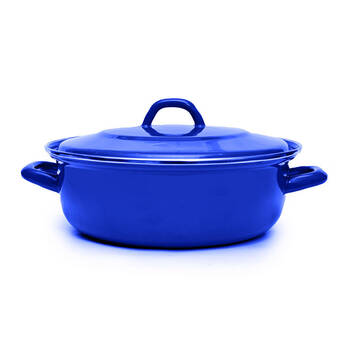 Classica 26cm Heavy Gauge Casserole w/ Lid Carbon Steel Royal Blue