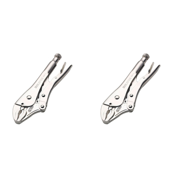 2PK Eclipse Pro Tools Steel Clamp Locking Plier Curved Jaw w/ Cutter 250mm SLV