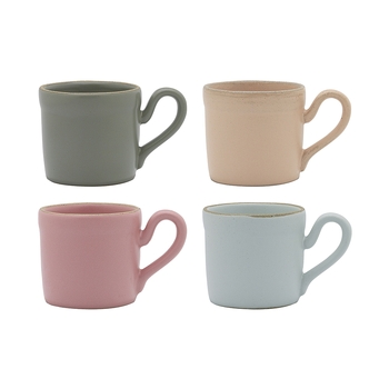 4pc Ecology Tahoe Espresso Stoneware Cup Mixed 90ml