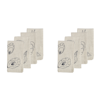 2x 4pc Ecology Cotton/Linen Feast Napkins 45x45cm Flax