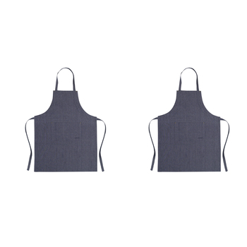 2PK Ecology Rye Adjustable Cotton Kitchen Cooking Apron 70x90cm Navy