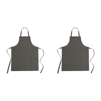 2PK Ecology Rye Adjustable Cotton Kitchen Cooking Apron 70x90cm Khaki