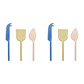 2x 3pc Ecology Stainless Steel/Enamel Apostle Cheese Knife Set 18cm