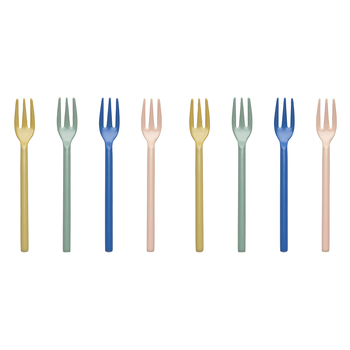2x 4pc Ecology Stainless Steel/Enamel Apostle Cake Forks 14cm