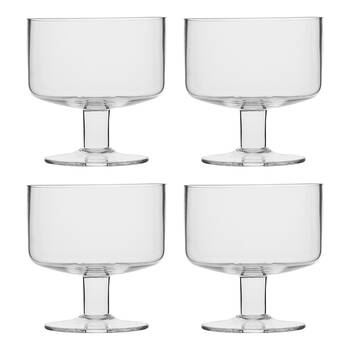 4pc Ecology Classic Timeless Soda Lime Glass Dessert Bowls 10cm Clear