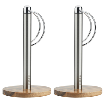 2PK Ecology Provisions Acacia Paper Towel/Tissue Holder - Natural