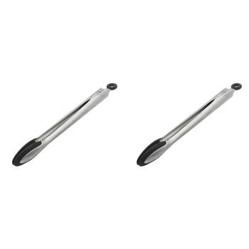 2PK Ecology Provisions Silicone Edge Food Grilling Tongs 30cm