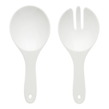 2pc Ecology Origin Porcelain 23cm Spoon/Fork Salad Servers - White