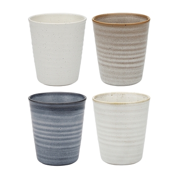 4pc Ecology Ottawa Stoneware 250ml Espresso Latte Cup Set