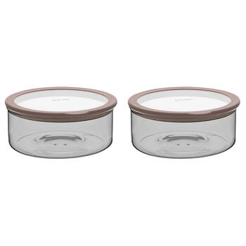 2PK Ecology Store Round 1.8L Glass Barrel/Canister 20.8cm - Clear Lid